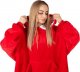 Springos Kocobluza damska męska oversize koc bluza 2w1 z kapturem XXL ciepła czerwone UNIWERSALNY 10