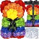 Springos Miś z płatków róż kolorowych 25 cm rose bear z lampkami LED biały zimny UNIWERSALNY 1