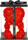 Springos Miś z płatków róż czerwony z sercem, 30 cm rose bear z lampkami LED biały ciepły UNIWERSALNY 4