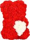 Springos Miś z płatków róż czerwony z sercem, 30 cm rose bear z lampkami LED biały ciepły UNIWERSALNY 6
