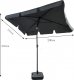 Fancy Garden Parasol ogrodowy FLOKS 235x200x125 łamany solidny składany ciemnoszary 2