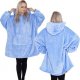 Springos Kocobluza damska męska oversize koc bluza 2w1 z kapturem XXL ciepła jasnoniebieska UNIWERSALNY 1