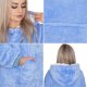 Springos Kocobluza damska męska oversize koc bluza 2w1 z kapturem XXL ciepła jasnoniebieska UNIWERSALNY 13