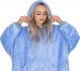 Springos Kocobluza damska męska oversize koc bluza 2w1 z kapturem XXL ciepła jasnoniebieska UNIWERSALNY 19