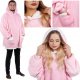 Springos Kocobluza damska oversize koc bluza 2w1 z kapturem ciepła różowa UNIWERSALNY 1