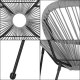 Springos Owalne krzesła ogrodowe, zestaw 2 szt. rattanowe fotele ażurowe wys. 87 cm szare UNIWERSALNY 12