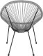 Springos Owalne krzesła ogrodowe, zestaw 2 szt. rattanowe fotele ażurowe wys. 87 cm szare UNIWERSALNY 20