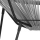 Springos Owalne krzesła ogrodowe, zestaw 2 szt. rattanowe fotele ażurowe wys. 87 cm szare UNIWERSALNY 10