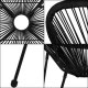 Springos Owalne krzesło ogrodowe, wys. 87 cm rattanowy fotel ażurowy czarne UNIWERSALNY 8
