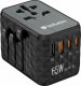 Verbatim Adapter podróżny UTA-05 GaN III globalny 2xUSB-C PD QC 4+ 65W, 1xUSB-A 60W, 1xUSB-A 5W 1