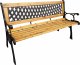 Fancy Garden Ławka ogrodowa z oparciem MIRT żeliwna drewniana 125 cm 1