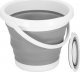 Springos Wiaderko składane 5 L uniwersalny silikonowy pojemnik szaro-biały UNIWERSALNY 1