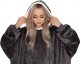 Springos Kocobluza damska męska oversize koc bluza 2w1 z kapturem XXL ciepła ciemny szary UNIWERSALNY 10