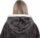 Springos Kocobluza damska męska oversize koc bluza 2w1 z kapturem XXL ciepła ciemny szary UNIWERSALNY 9