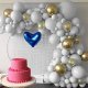 Springos Balony urodzinowe 50 szt. zestaw dekoracje białe, szare, złote, z konfetti UNIWERSALNY 4