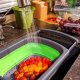 Springos Durszlak silikonowy składany ociekacz kuchenny na zlew zielono-szary UNIWERSALNY 4