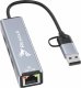 HUB USB Reagle Adapter 2w1 HUB i Karta sieciowa LAN Ethernet USB-C do RJ45 + 3x USB M1 M2 1