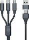 Kabel USB 3MK USB-A + USB-C - USB-C + microUSB + Lightning 1.5 m Czarny (5903108541244) 3