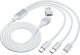 Kabel USB 3MK USB-A + USB-C - USB-C + microUSB + Lightning 1.5 m Biały (5903108541237) 8