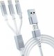 Kabel USB 3MK USB-A + USB-C - USB-C + microUSB + Lightning 1.5 m Biały (5903108541237) 9