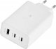 Ładowarka Denmen ŁADOWARKA SIECIOWA PD 2xUSB-C 1xUSB DENMEN EP-T6530 65W BIAŁA BULK (45) 1