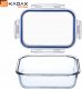 Kadax KADAX Szklany Pojemnik Na Żywność 370ml Z Pokrywką Pudełko Śniadaniówka 6