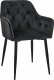 Fabryka Mebli Akord 2x Welurowe krzesło tapicerowane pikowane glamour SJ.030 Czarne 2