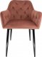 Fabryka Mebli Akord 2x Welurowe krzesło tapicerowane pikowane glamour SJ.030 Różowe 8