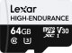Karta Lexar High-Endurance MicroSDXC 64 GB Class 10 UHS-I/U3 V30 (LMSHGED064G-BCNNG) 1