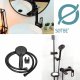 Sotbe SOTBE LOFT SVART bateria wannowa ścienna + wysoka bateria umywalkowa ruchoma 11