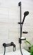 Sotbe SOTBE LOFT SVART Bateria prysznicowa ścienna CZARNA z drążkiem prysznicowym 80cm 12