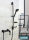 Sotbe SOTBE LOFT SVART Bateria prysznicowa ścienna CZARNA z drążkiem prysznicowym 80cm 1