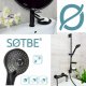 Sotbe SOTBE LOFT SVART Bateria prysznicowa + umywalkowa stojąca z korkiem klik klak CZARNY ZESTAW 1