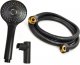 Sotbe SOTBE LOFT SVART GOLD Zestaw bateria prysznicowa + bateria umywalkowa wysoka + drążek prysznicowy 80cm 11