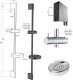 Sotbe SOTBE LOFT SVART GOLD Zestaw bateria prysznicowa + bateria umywalkowa wysoka + drążek prysznicowy 80cm 8