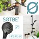 Sotbe SOTBE LOFT SVART GOLD Bateria prysznicowa + umywalkowa stojąca czarno złota z korkiem klik klak BLACK ROSE GOLD 1
