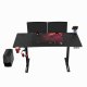 Biurko Ultradesk Level V2 RED Czarne 140 cm x 68 cm Czerwona podkładka 2