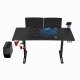 Biurko Ultradesk Level V2 BLUE Czarne 140 cm x 68 cm Niebieska podkładka 2