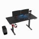 Biurko Ultradesk Level V2 BLUE Czarne 140 cm x 68 cm Niebieska podkładka 3