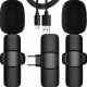 Mikrofon 4kom.pl 2x mikrofon krawatowy bezprzewodowy USB-C typ C Android iOS do telefonu tabletu małe mikrofony zestaw dwóch mikrofonów 15