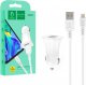 Ładowarka Vega ŁADOWARKA SAMOCHODOWA 3A + KABEL IPHONE BIAŁA DENMEN 3100mA DUAL FAST CHARGING 2XUSB DZ06L 15W> 1