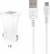 Ładowarka Vega ŁADOWARKA SAMOCHODOWA 3A + KABEL TYP-C BIAŁA DENMEN 3100mA DUAL FAST CHARGING 2XUSB DZ06T 15W> 1