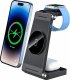 Ładowarka Alogy Ładowarka Indukcyjna Bezprzewodowa Mag Safe 3w1 Qi 18W do iPhone, Apple Watch, AirPods stacja ładowania stojak Alogy czarna 1