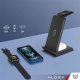 Ładowarka Alogy Ładowarka Bezprzewodowa Indukcyjna 3w1 Qi 15W do iPhone, Apple Watch, AirPods stacja ładowania stojak Alogy czarna 16