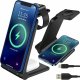 Ładowarka Alogy Ładowarka Bezprzewodowa Indukcyjna 3w1 Qi 15W do iPhone, Apple Watch, AirPods stacja ładowania stojak Alogy czarna 3