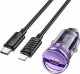 Ładowarka Hoco HOCO ładowarka samochodowa Typ C + kabel Typ C do Lightning PD QC3.0 30W Z53 fioletowa 1