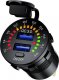 Ładowarka Carmotion Ładowarka do zabudowy USB QC3.0 + USB 6A z woltomierzem i włącznikiem mechanicznym 1
