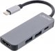 HUB USB InLine INLINE Multifunktions-HUB USB 3.2 Gen.1 2x USB-A 5Gbps HDMI 4K 30Hz USB Type-C PD 87W aluminium grau 1