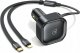Ładowarka Usams Ładowarka samochodowa USAMS C41 ze zwijanym kablem 2xUSB-C PD 30W Fast Charge czarny/black 1