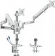 HDWR Uchwyt gazowy na 3 monitory, srebrny z dwoma portami USB, HDWR SolidHand-BG03SU 1